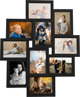 Produktbild von vidaXL Collage Bilderrahmen für 10x(10x15 cm) Fotos Schwarz MDF