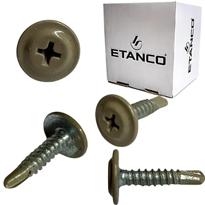 Immagine prodotto di Viti autoperforanti ETANCO GM-B per tetti in acciaio, RAL 1019 grigio-beige, 4,2 x 13 mm, 250 pezzi