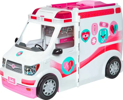 Produktbild von Barbie Krankenwagen 2-in-1 Spielset mit Licht & Geräuschen, Barbie Krankenhaus