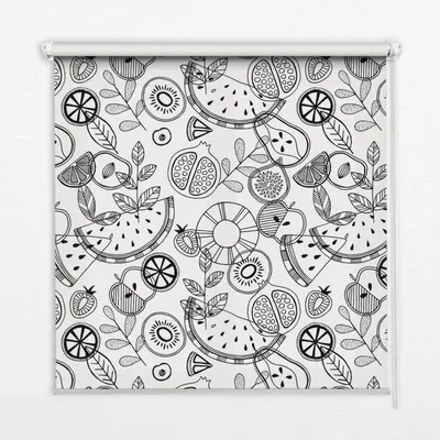 Produktbild von Seitenzug-Rollo Fensterrollo Jalousie - Lichtdurchlässig Springrollos - 60x180 cm - Gezeichnete Früchte