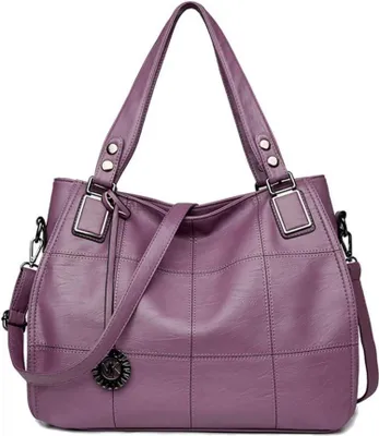 Immagine prodotto di Borsa a tracolla hobo da donna in Finto cuoio con ricamo in colore viola