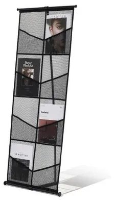Produktbild von VEVOR Prospektständer, 4-stöckig, 8 Fächer, Zeitschriftenständer aus Netzgewebe, für Zeitschriften, Zeitungen & Kataloge, Prospekthalter mit Tragetasche für Geschäfte, Ausstellungen & Büros