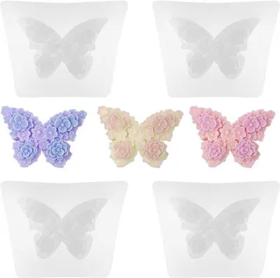 Image de Moules en silicone - Fleurs en 3D - Feutre - pour bougies et chocolats