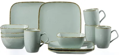 Produktbild von Frühstücksservice Frühstücksgeschirr - Aus Steingut - 12-teilig - Blau - Für 4 Personen