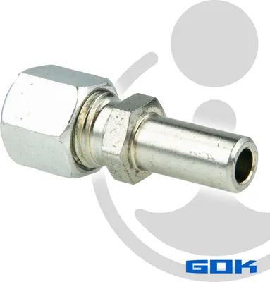 Produktbild von Schneidringverschraubung Typ RED - Reduziereinsatz Ø 10 mm Rohrstutzen x Ø 8 mm RVS, Stahl verzinkt, Schneidring Messing