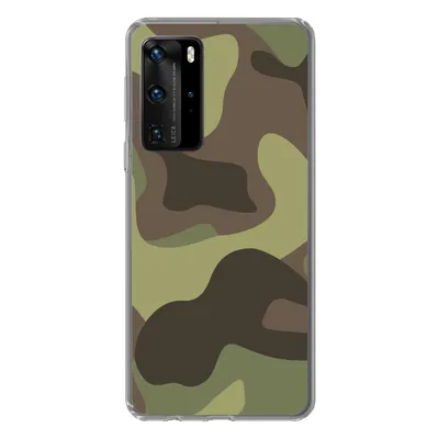 Produktbild von MuchoWow® Handyhülle Schutzhülle Hülle für Huawei P40 Pro Illustration eines Tarnmusters Silikon Softcase Handy Hülle - Schutz