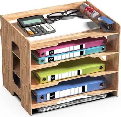 Produktbild von Famanu Dokumentenablage Holz - A4 Papierablage mit Fächern