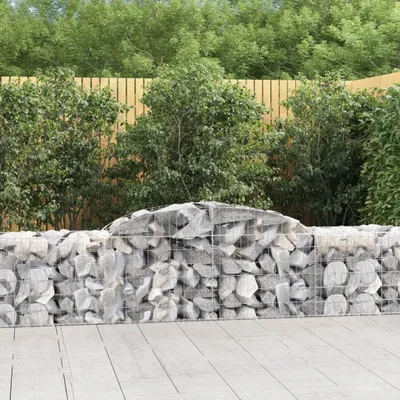 Produktbild von (Robust Möbel)Gabionenkörbe - Moderne und langlebige - Gabionen mit Hochbogen - 5 Stk. 300x50x60/80cm Verzinktes Eisen DE873637 - Beete