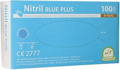 Produktbild von Medi-Inn® Handschuhe, Nitril puderfrei "Blue Plus" blau Größe XL