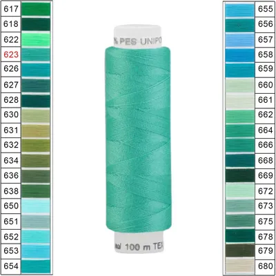 Produktbild von Nähgarn 10 x 100m Unipoly 120 Tex14x2 Universalnähgarn Allzweckgarn Polyester 4v6 Farbwahl, Farbe:623