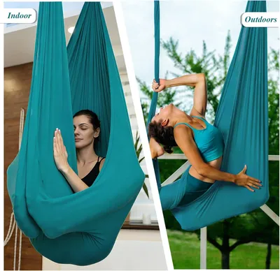 Produktbild von Luftyoga Hängematte Set 2,8m, Anti-Gravity Yogatuch für Erwachsene, Inversionsbank & Swing bis 200 kg