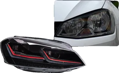 Produktbild von Scheinwerferbaugruppe, LED-Technologie, Einfache Installation, GTI Rot, 2 STÜCK, Für Golf7 MK7