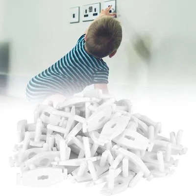 Image de Protections pour prises électriques européennes - Sécurité enfants - Lot de 50 - Durables - Protections pour prises électriques.