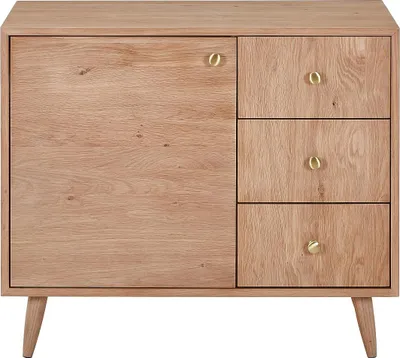 Produktbild von Waschtischunterschrank aus massiver Eiche – Hell natur – 93 cm – ZARENO