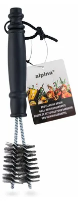 Zdjęcie produktu dla Szczotka do czyszczenia grilla – z plastikowym uchwytem – 25 × 5 × 3 cm – czarna – 1 sztuka [56283C]