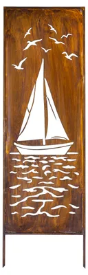 Produktbild von Sichtschutz Metall - 160 cm x 50 cm - Edelrost - Rostoptik Sichtschutz für Garten - Sichtschutzelement - Sichtschutzwand - Gartendekoration Zaun