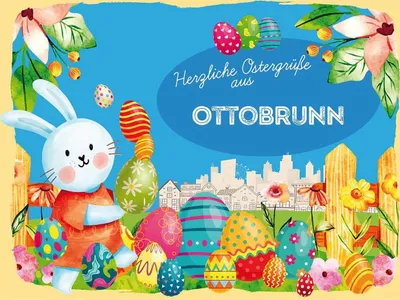 Produktbild von vianmo Holzschild 30x40 cm Ostern Ostergrüße OTTOBRUNN