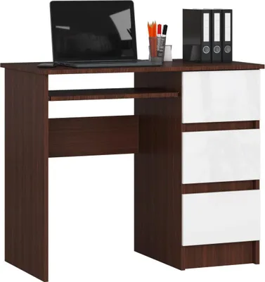 Obrázok produktu pre Písací stôl ZORLAN - wenge/biely, pravé prevedenie