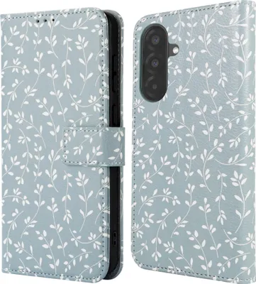 Produktbild von imoshion Design Klapphülle Samsung Galaxy A37 (5G) - Smoke Green Flowers