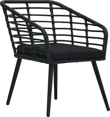 Obrázok produktu pre vidaXL Záhradné stoličky 2 ks s vankúšmi Poly Ratan Black