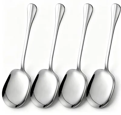 Image de Cuillères de service en acier inoxydable, 21 cm, lot de 4, pour la cuisine