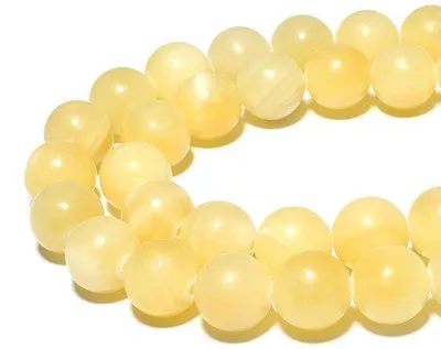 Image de Boules de jade jaune de 8 mm, 43 pièces, pierres précieuses naturelles