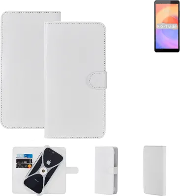 Produktbild von K-S-Trade Handy Hülle Schutz Hülle kompatibel mit ZTE Blade A31 Plus Cover Case Bookstyle Bumper weiß 1x