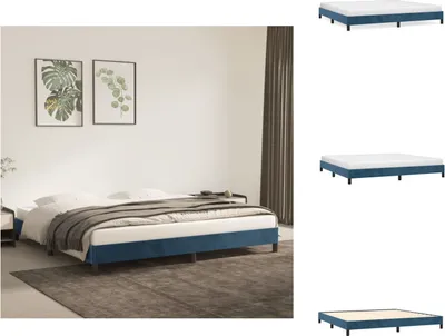 Zdjęcie produktu dla vidaXL Rama łóżka ciemnoniebieska 200x200 cm aksamitna - Łóżka i ramy łóżek
