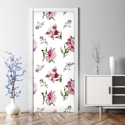 Produktbild von Dekorative Türtapete selbstklebend Klebefolie Türposter Türaufkleber Pfingstrosen Blumen 85 x 200 cm