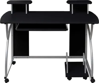 Image de vidaXL Table d'ordinateur noire 110x52x88,5 cm Bois composite