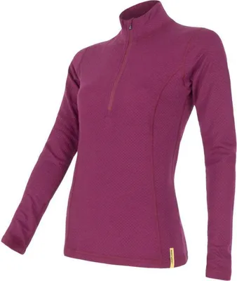 Immagine prodotto di Maglietta Sensor Merino DF Zip Donna Lunga Lilla Taglia S 15100032-00