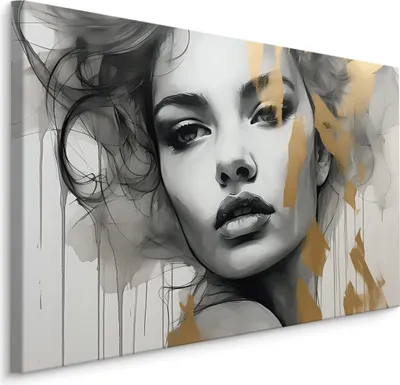 Obrázek produktu pro Nástěnná malba ABSTRACT Portrét ženy 90x60cm