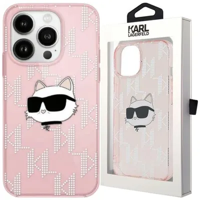 Produktbild von Karl Lagerfeld KLHCP14SHKLPCHP iPhone 14 / 15 / 13 6.1" pink hardcase IML Choupette Head & Monogram Schutzhülle