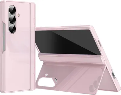 Produktbild von Glanzlack Hülle für Samsung Galaxy Z Fold7 Scharnierschutz Standfunktion Rosa