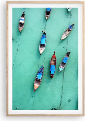 Produktbild von Gerahmtes Poster - Rahmen in heller Eiche - Boote mit Luft - 61x91,5 cm - Wand Bild - Wanddeko - Wandbilder - Kunstposter - Wandposter - Bilderrahmen - Bilder - Kunstdruck - Wandbild - P2NPA61x91-4362
