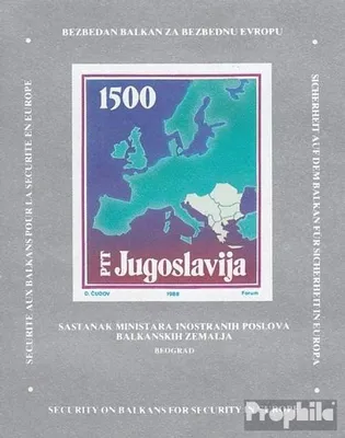 Produktbild von Briefmarken Jugoslawien 1988 Mi Block31 (kompl.Ausg.) postfrisch Außenminister-Konferenz