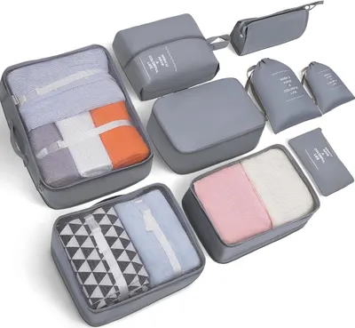 Produktbild von 9er Set Koffer Organizer, Kofferorganizer, Koffer Gepäck Aufbewahrung, Multifunktionale Gepäck Organizer, Kleidertaschen Schuhbeutel Kosmetiktasche