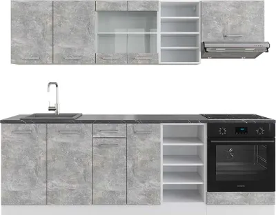 Immagine prodotto di Cucina componibile Vicco R-Line Cemento/Bianco 240 cm , PL Antracite, Model 42579