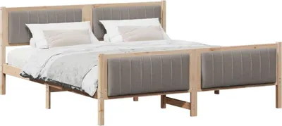 Zdjęcie produktu dla Łóżko Drewniane 180x200 Brązowe Rama Łóżka Dwuosobowe do Sypialni