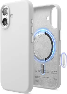 Produktbild von ELAGO Handyhlle fr iPhone 17, Silikon Soft Case Magsafe, White