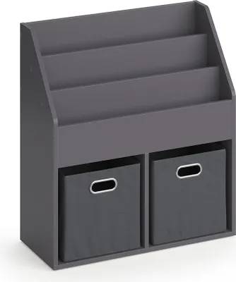 Produktbild von Kinderregal Vicco Luigi Grau 72 x 79 cm mit 2 Faltboxen opt.1, Model 37174
