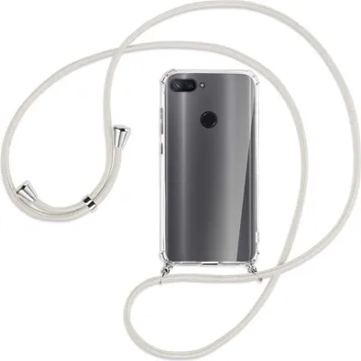 Produktbild von Handykette Backcover-Schutzhülle mit Band (Metall silberfarben) für Xiaomi Mi 8 Lite - broken white