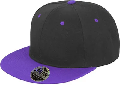 Produktbild von Result Headwear RC082X | Bronx Dual Colour Cap / Kappe / Mütze / Hut - Farbe: Black/Purple - Größe: One Size