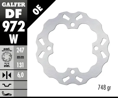 Image de Jeu de disques de frein Galfer 2x DF972W WAVE® rigide avant 247x6mm pour Polaris RZR XP 1000 ccm