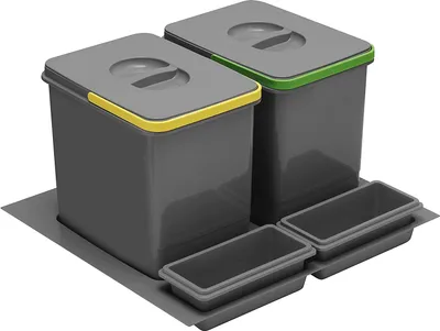 Produktbild von Abfallsammler MULTINO 600 2x15L + 2 Aufbewahrungsfächer, Anthrazit