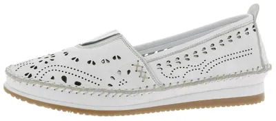 Produktbild von Andrea Conti Damen Slipper aus wrinkled Leder mit Lochmuster 1889603, Größe:39 EU, Farbe:Weiß