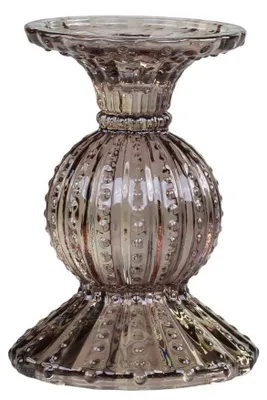 Produktbild von Chic Antique Kerzenhalter mit Perlkante Glas Mokka 14x10 cm