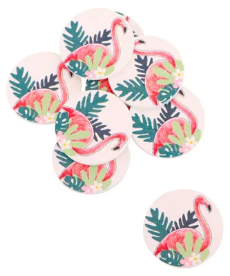 Produktbild von 12 Flamingo-Konfetti selbstklebend 2,8 cm DIY + Tischdeko - Einheitsgröße