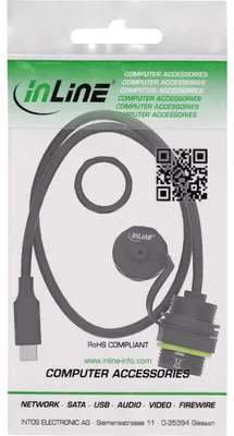 Image de InLine® Connecteur USB-C, IP68, blindé, prise mâle, 50 cm