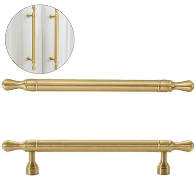 Produktbild von Massiver Messing Möbelgriff 160 mm, Goldfarbener Schrankgriff für Schubladen, Küchenschränke & Möbel Türen